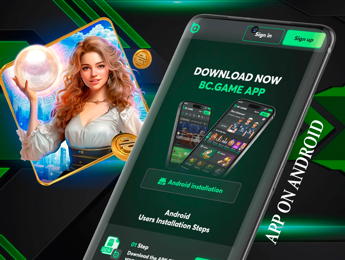 Download the BC Game platform's convenient mobile app to play from anywhere