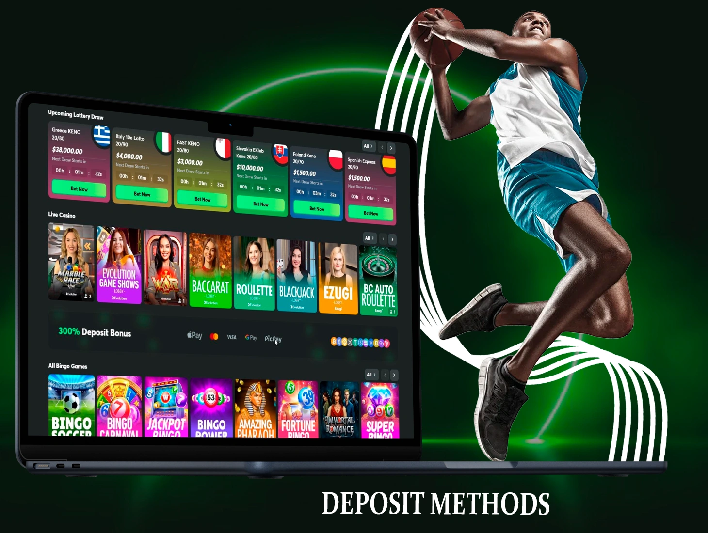 Use the popular deposit methods available at BC Game casino