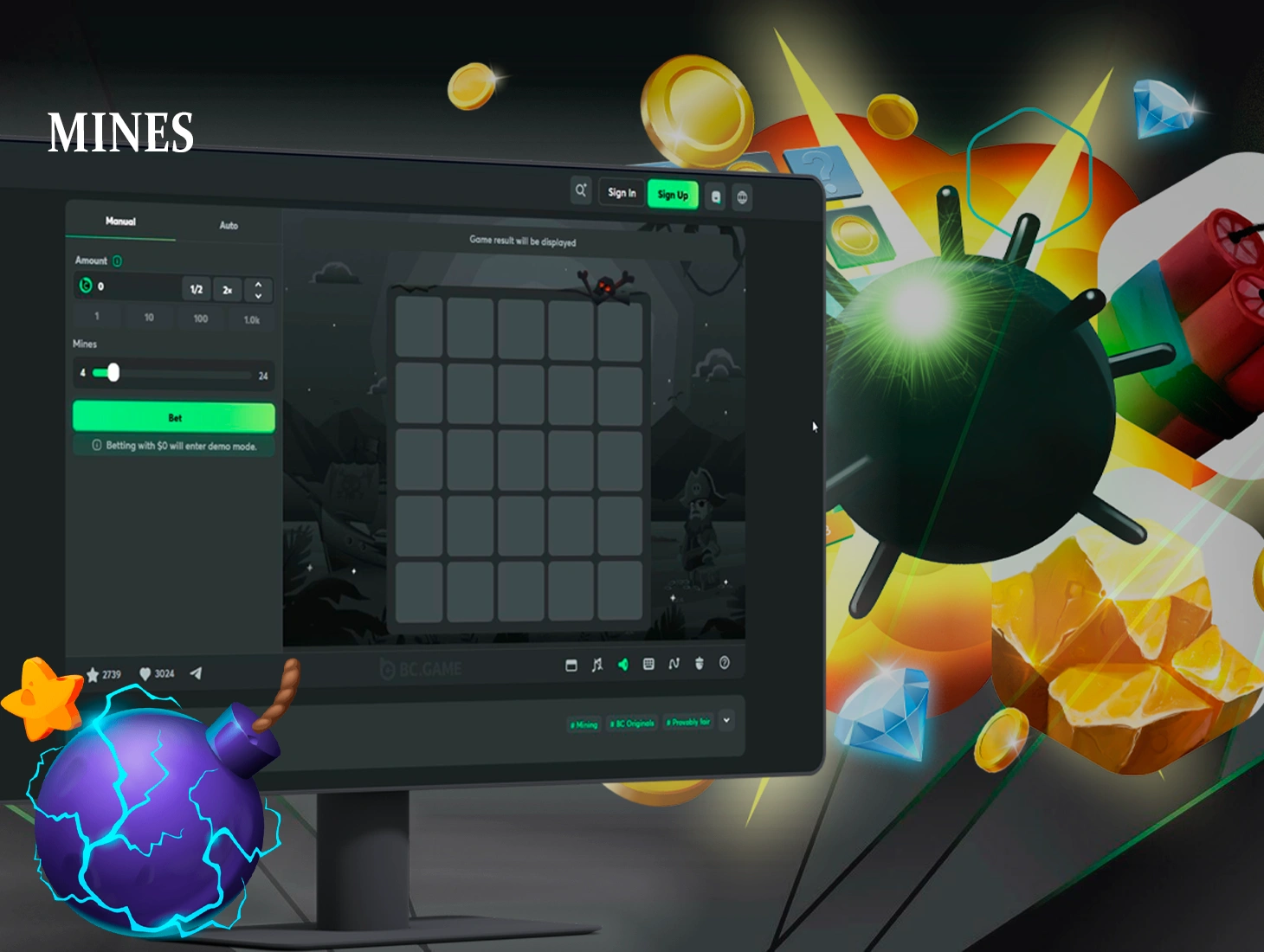 Mines is a great game that all players remember and it is available on the BC Game platform