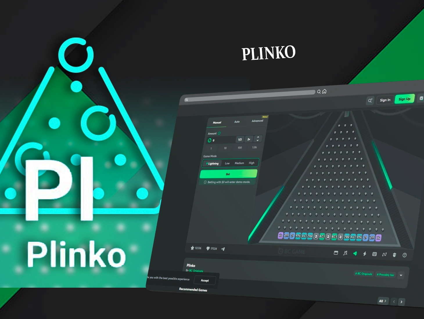 Another Crash game that is available at BC Game is Plinko and you can play it