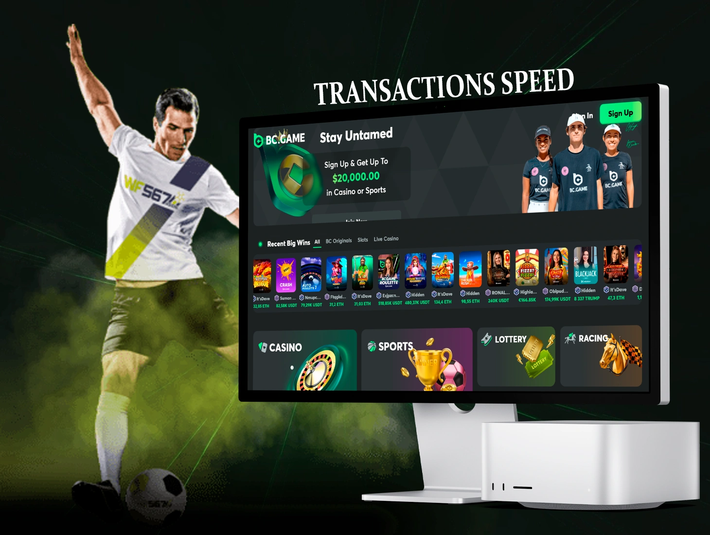 The speed of transactions will allow you to deposit and withdraw your winnings from BC Game quickly